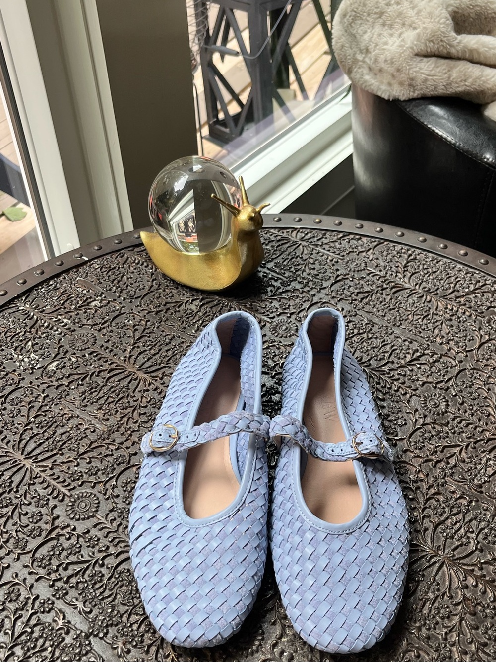 J CREW WOVEN LEATHER AND SUEDE BALLET MARY JANE FLATS WATERCOLOR
BLUE 7 - Picture 6 of 8